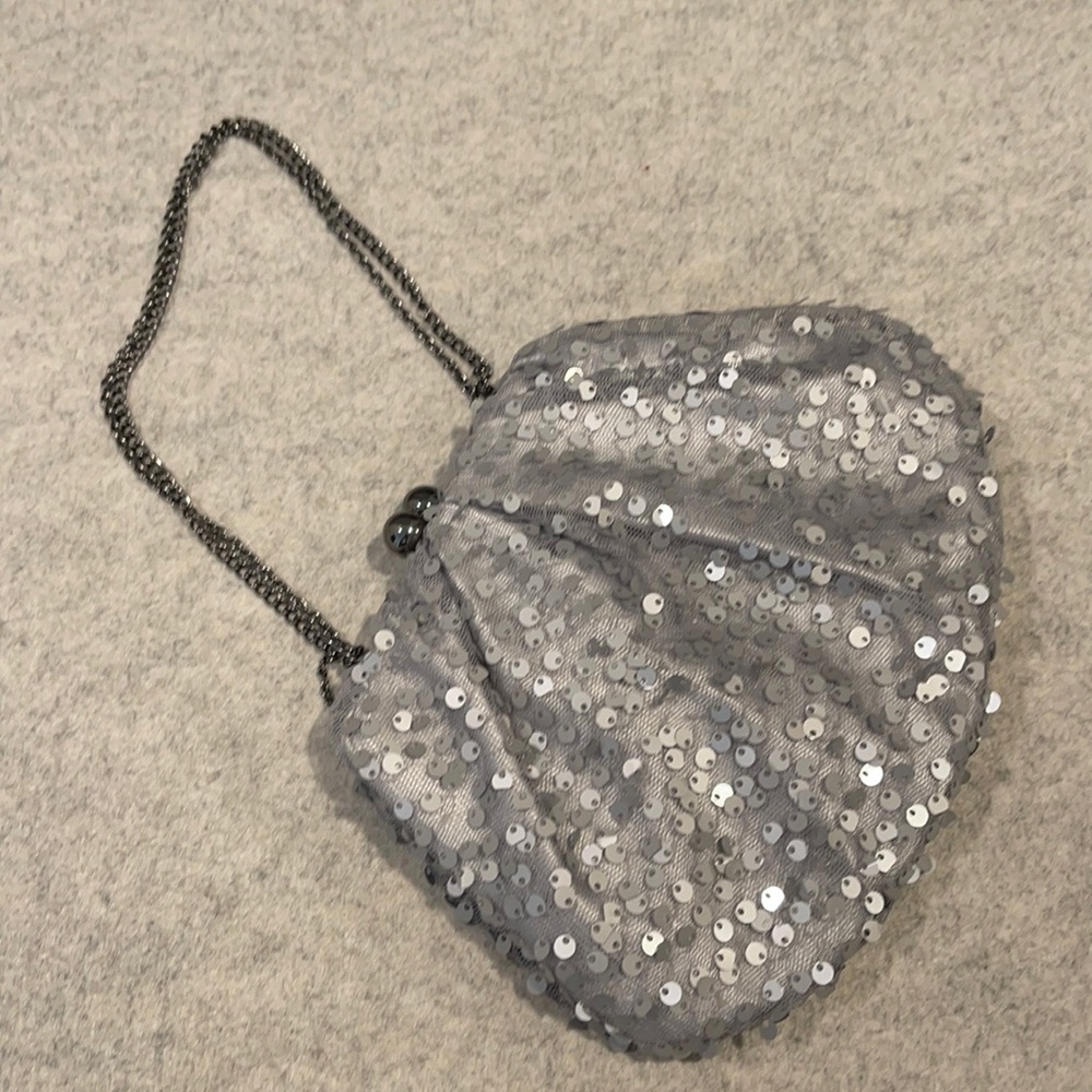 Betsey Johnson Silver Sequin Bag